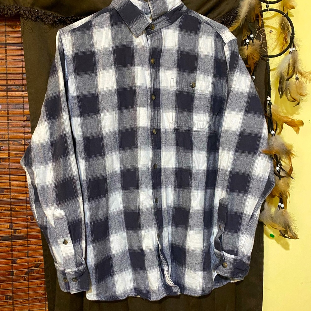 Mens black,gray and white button up
